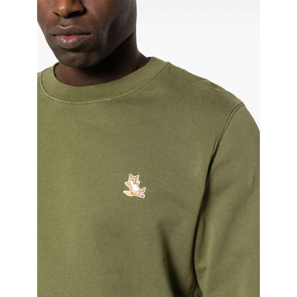 Maison Kitsune Chillax Fox Khaki Sweatshirt Unisex LM00303 KM0001 P384