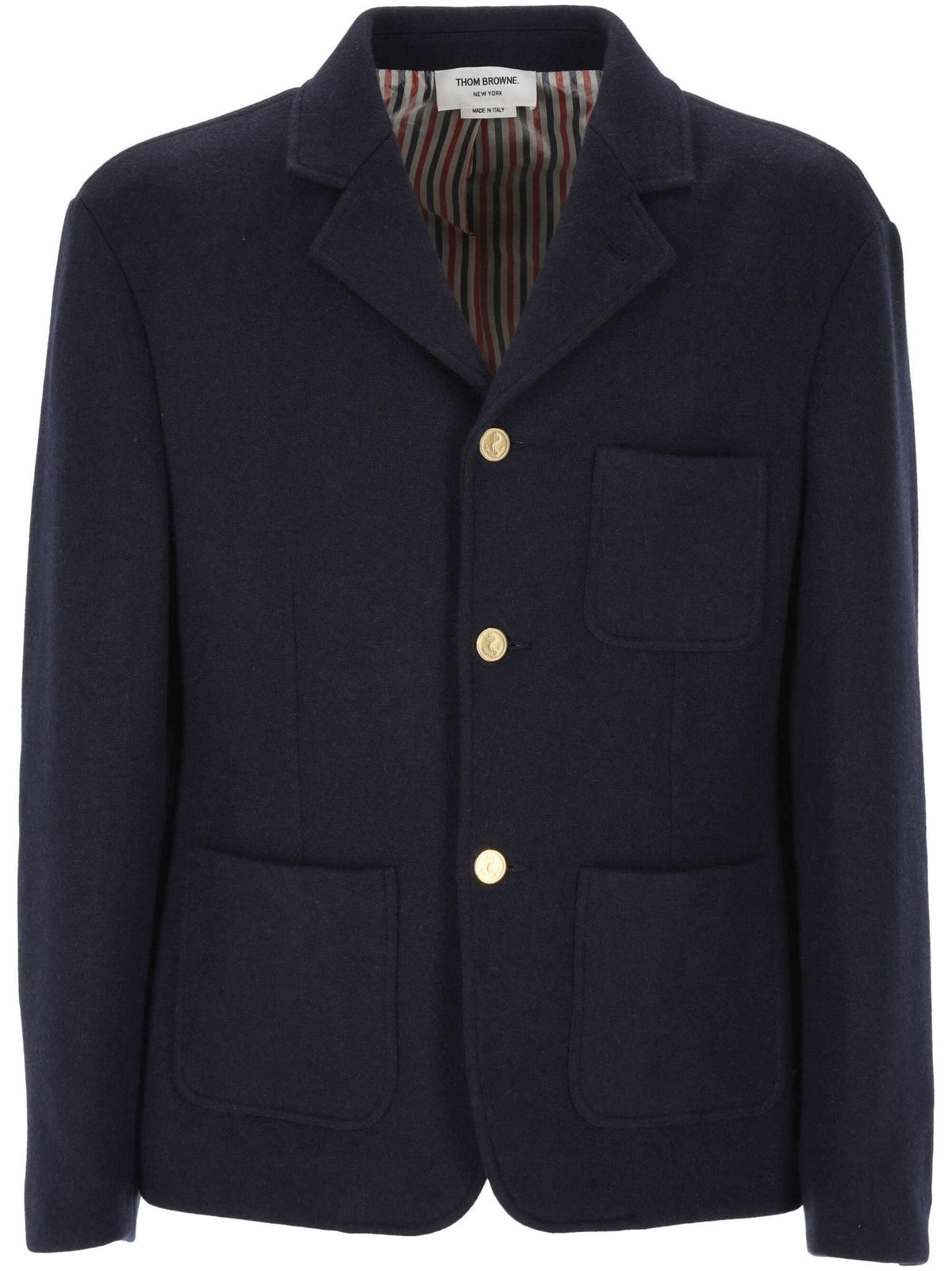 THOM BROWNE Navy Wool Two-Button Suit Jacket