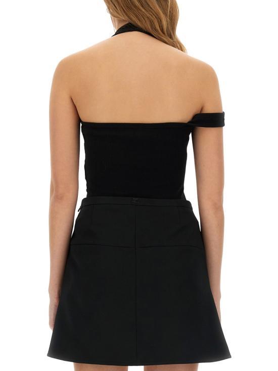 courreges Black Sleeveless Tank Top 424JTO353 JS
