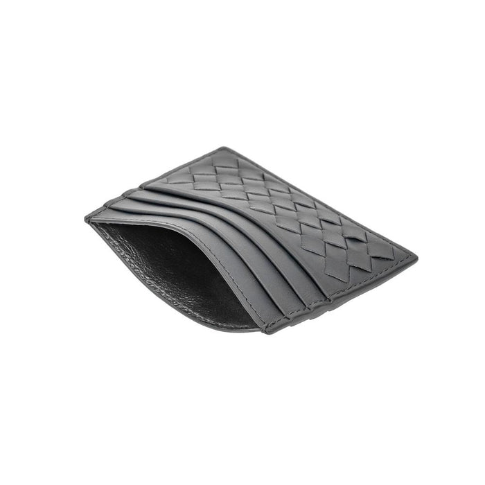 Bottega Veneta Intrecciato Leather Card Holder Blue