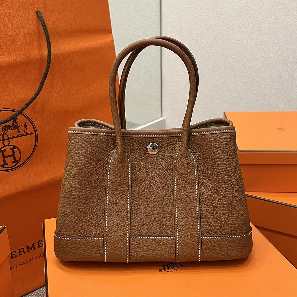HERMES Gold Neonda Skin Mini Garden Party Tote Bag Unisex 23