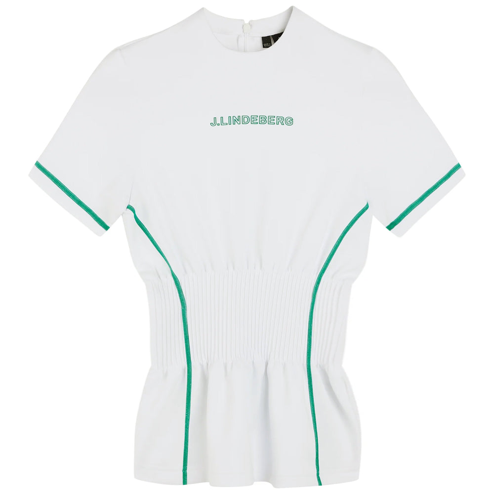 J LINDEBERG Kim Waist Banding Slim Fit T-Shirt White