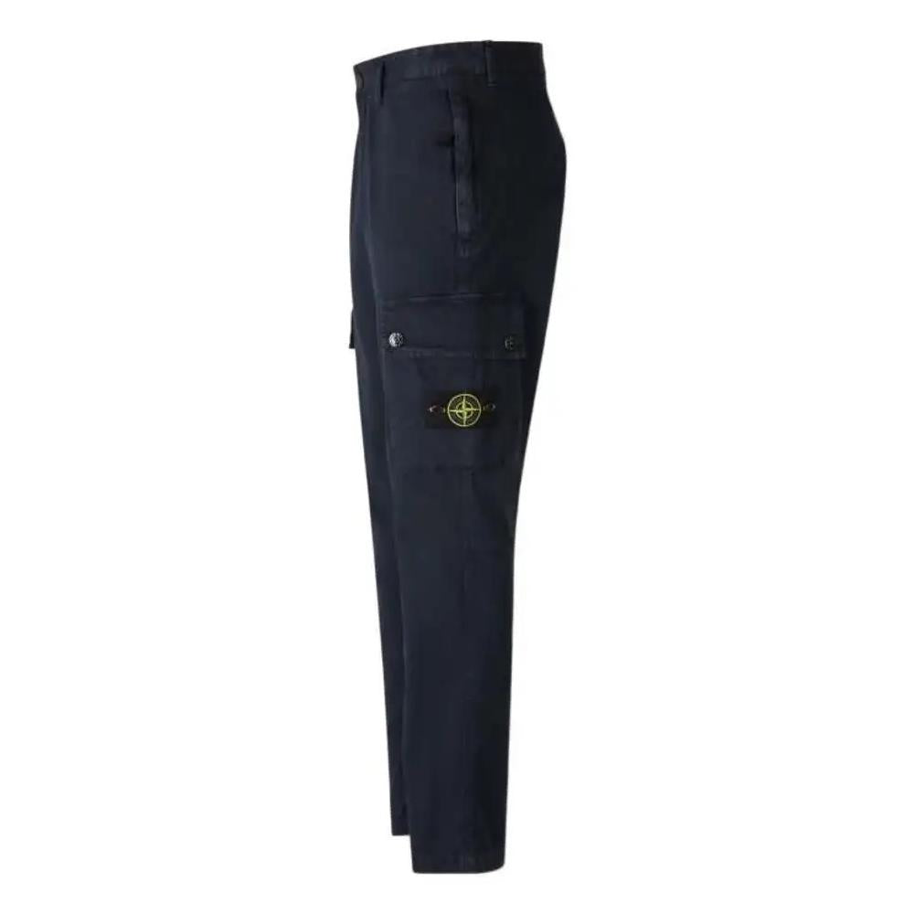 STONE ISLAND Organic Broken Twill Cotton Old Effect Slim Cargo Pants Navy