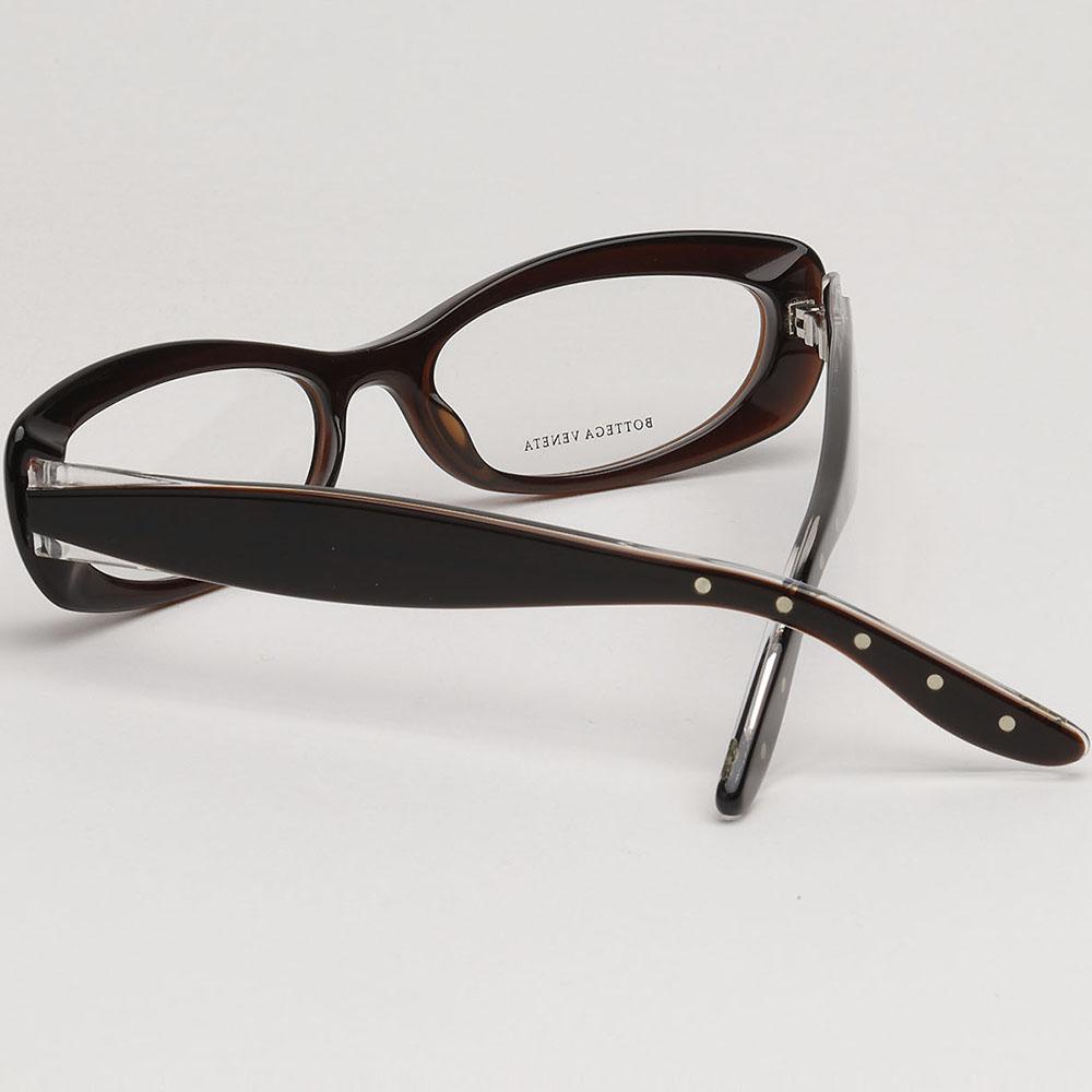 Bottega Veneta Black Acetate Oval Geek Chic Eyeglass Frames Unisex BV84 VNH