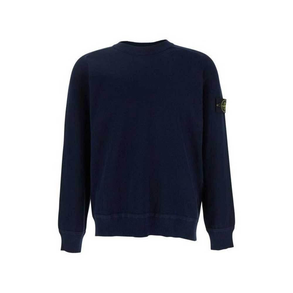STONE ISLAND Navy Micro Knit Crewneck Sweater Men 5100036