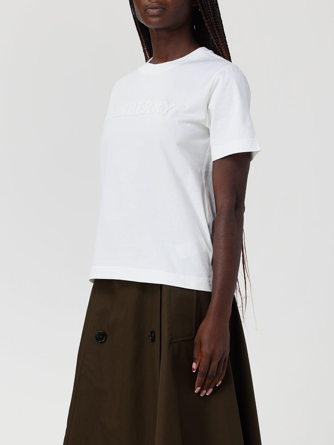 BURBERRY Short Sleeve Cotton T-Shirt Women’s White