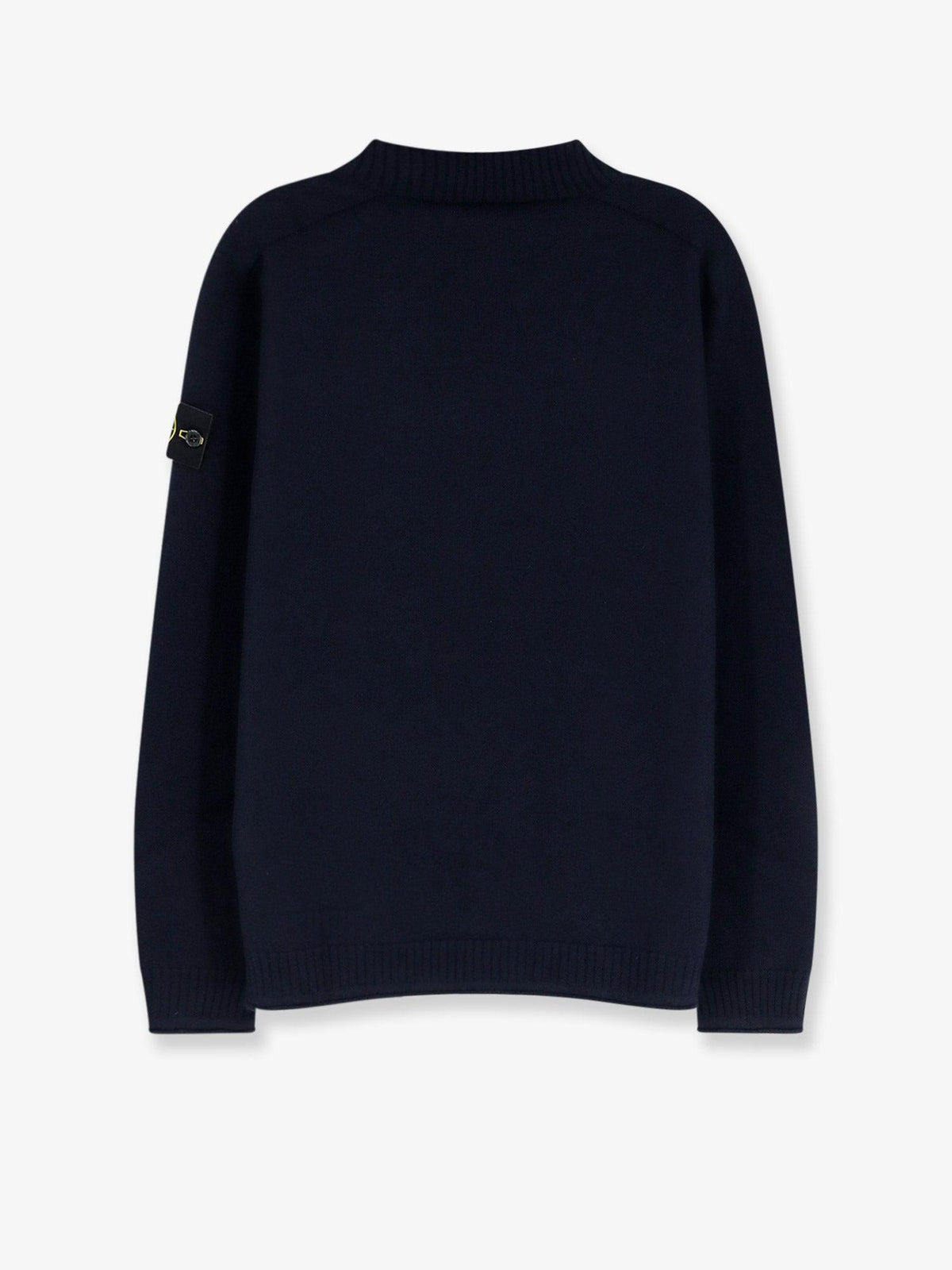 STONE ISLAND Black Wool Turtleneck Knit Sweater for Men