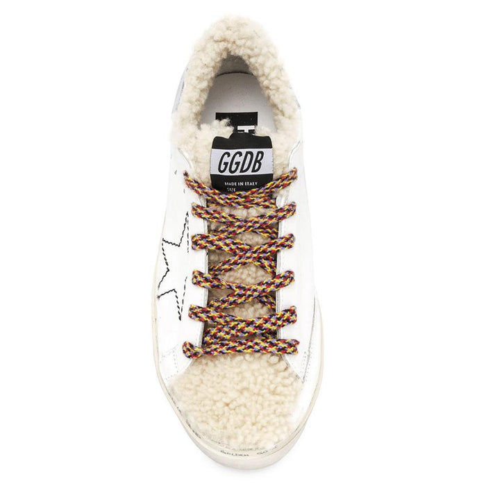 GOLDEN GOOSE Stitch High Star Shearling Low-Top Sneakers