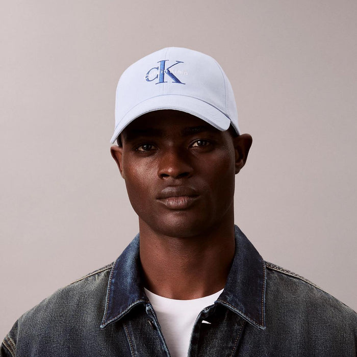 Calvin Klein Unisex Casual Blue Baseball Cap with Monogram Embroidered Logo