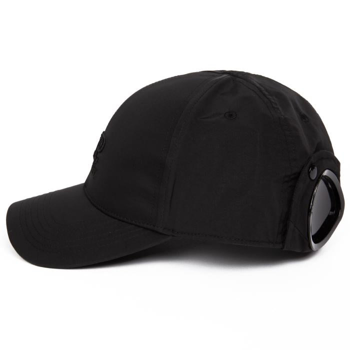 CP Company Chrome-R Embroidered Logo Goggle Baseball Cap Black