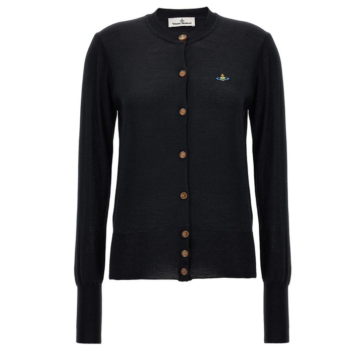 Vivienne Westwood ORB Embroidered Black Knit Cardigan