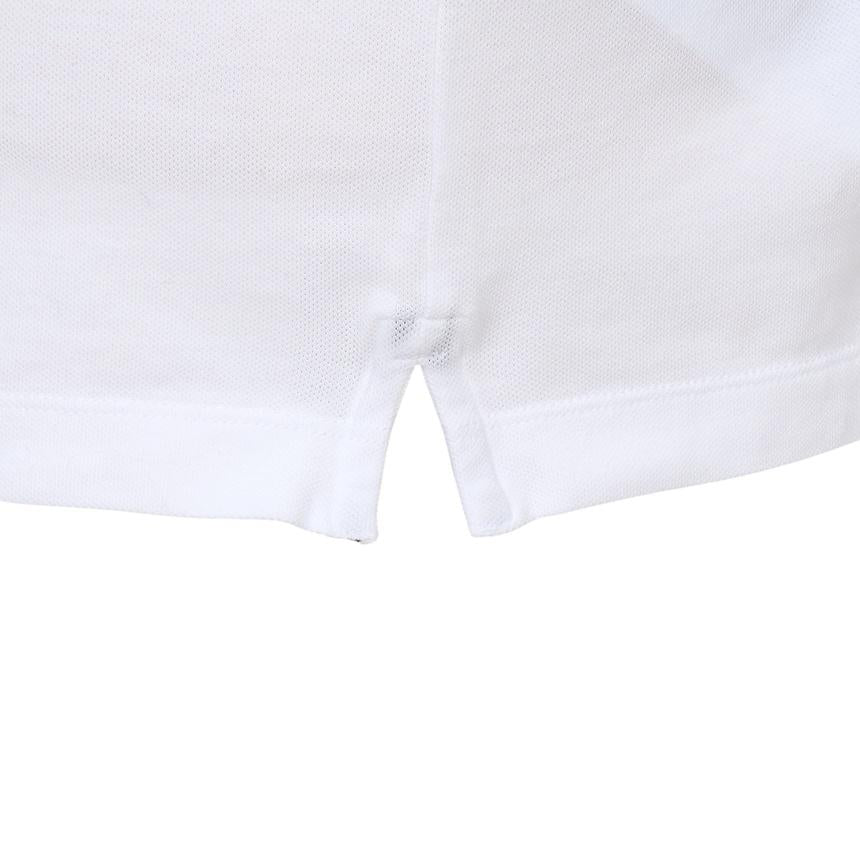 STONE ISLAND Men’s Long Sleeve Polo Shirt White Cotton