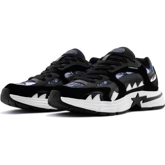 BAPE Leather Low-Top Sneakers for Men 001FWL801314MBLK BLACK DOM