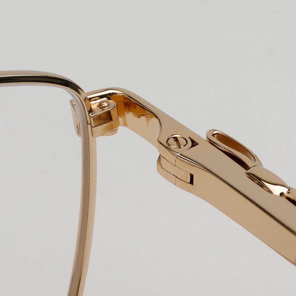 Ferragamo Gold Metal Square Eyeglass Frame Unisex SF2198 717