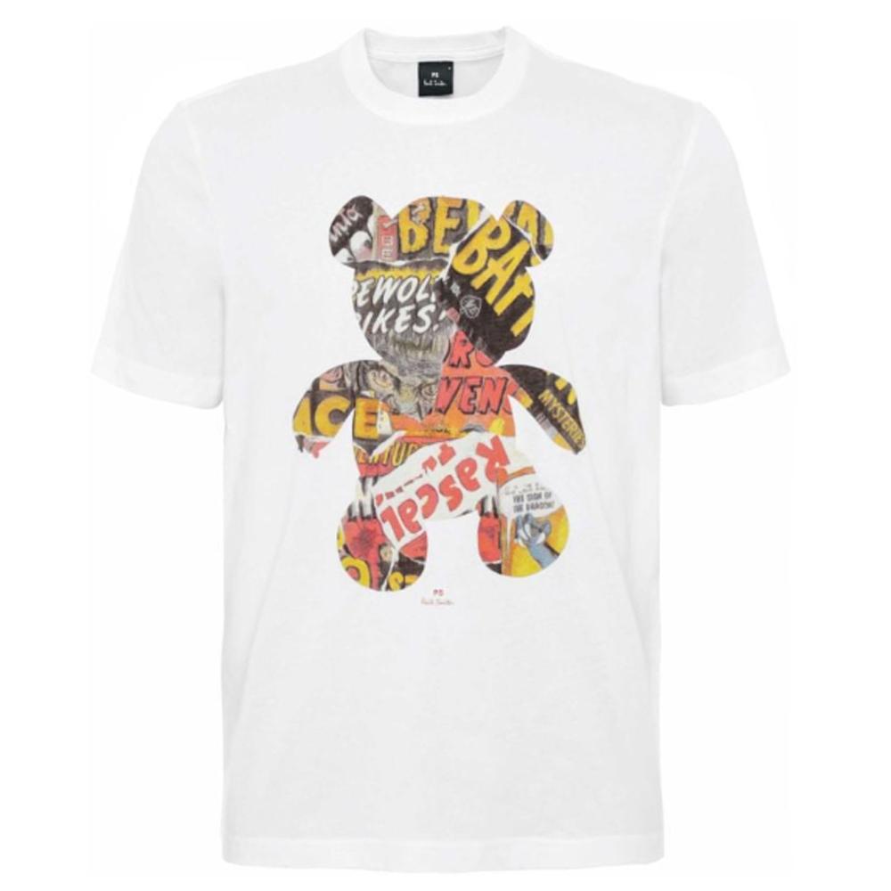 Paul Smith Bear Collage Graphic T-Shirt White Men’s TP5261 01