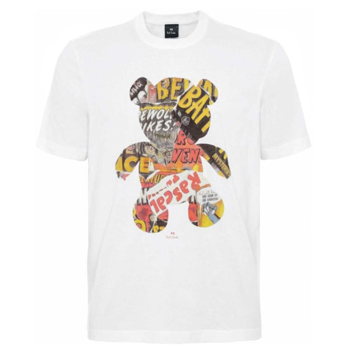 Paul Smith Bear Collage Graphic T-Shirt White Men’s TP5261 01
