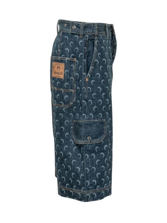 Marine Serre Midnight Blue Denim Short Shorts