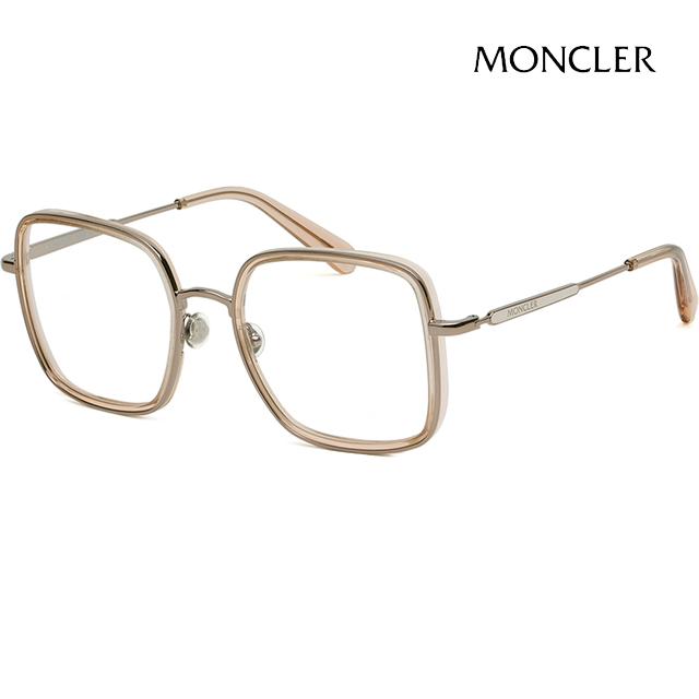Moncler Square Transparent Soltex Oversize Metal Eyeglass Frames ML5154 072