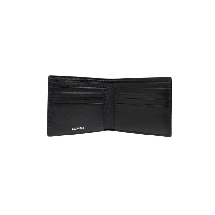 BALENCIAGA Super Busy Leather Bifold Wallet Black Men’s