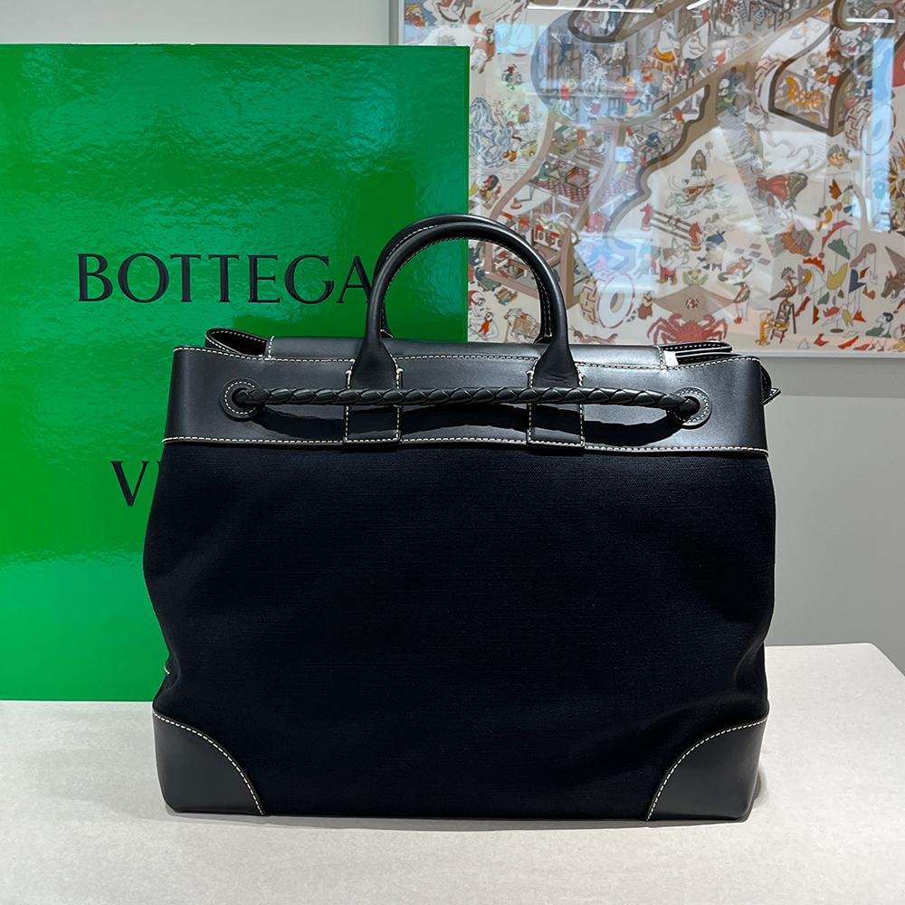 Bottega Veneta Canvas Tote Bag with Leather Trim Large Andiamo Voyager