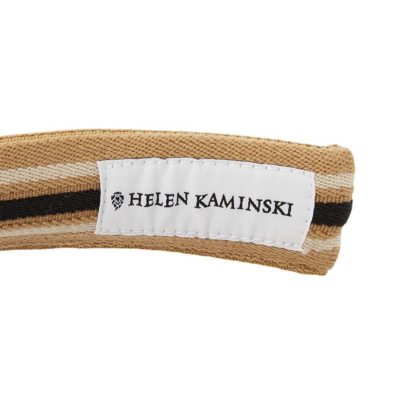 HELEN KAMINSKI Bianca 8 Stripe Women’s Visor Cap HAT52203 NOUGAT BLACK STRIPE