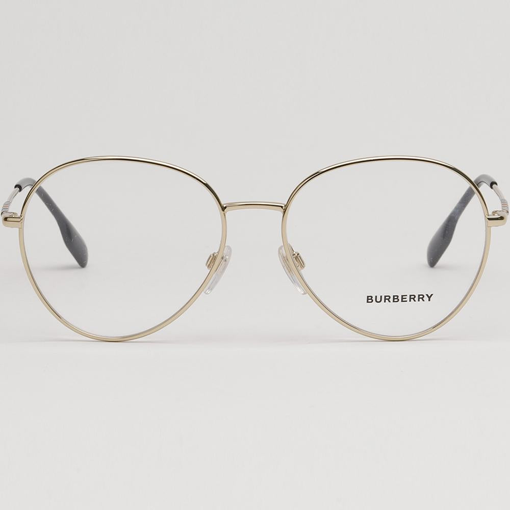 BURBERRY Round Metal Gold Frame Eyeglasses Unisex BE1366 1109