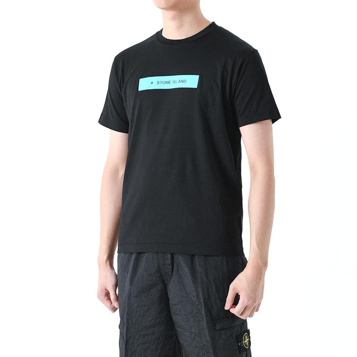 STONE ISLAND Square Logo Short Sleeve T-Shirt Black