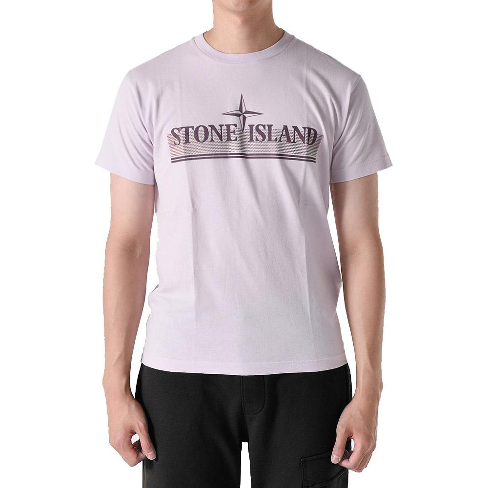 STONE ISLAND Pink Tricromia One Short Sleeve T-Shirt