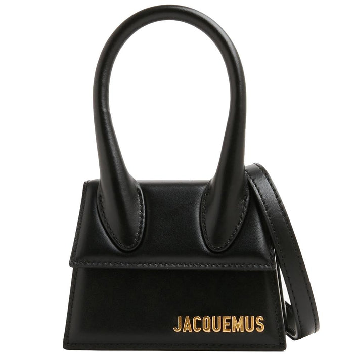 JACQUEMUS Black Leather Le Chiquito Mini Crossbody Bag