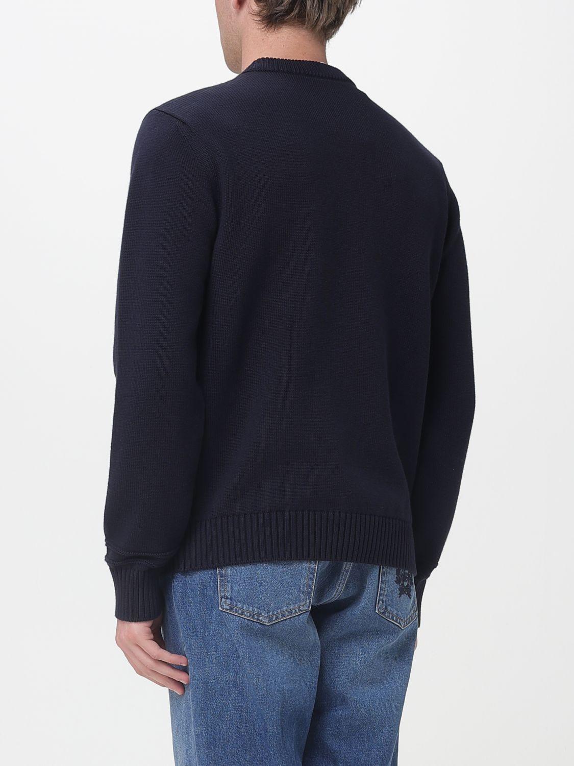 GUCCI Blue Wool Round Neck Knit Sweater for Men