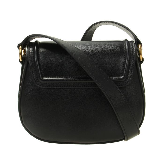 Chloe Horse Medal Leather Crossbody Bag Black