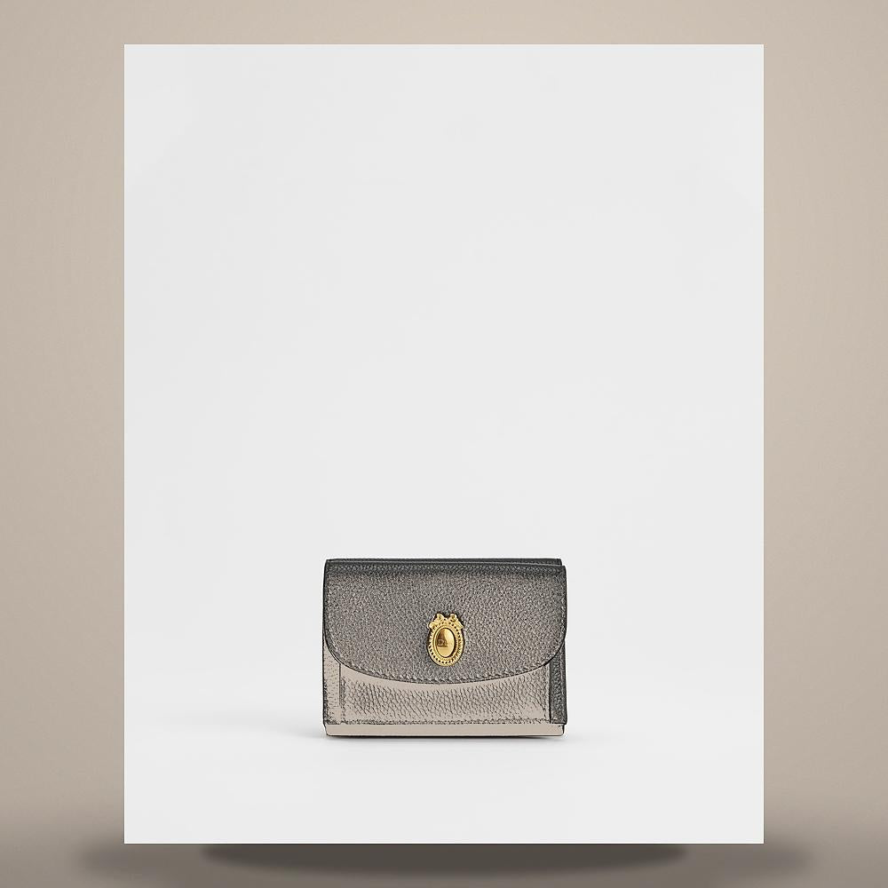 DIOR Black/Blue Grain Calfskin Medallion Tulip Card Holder S2221QGME M45I
