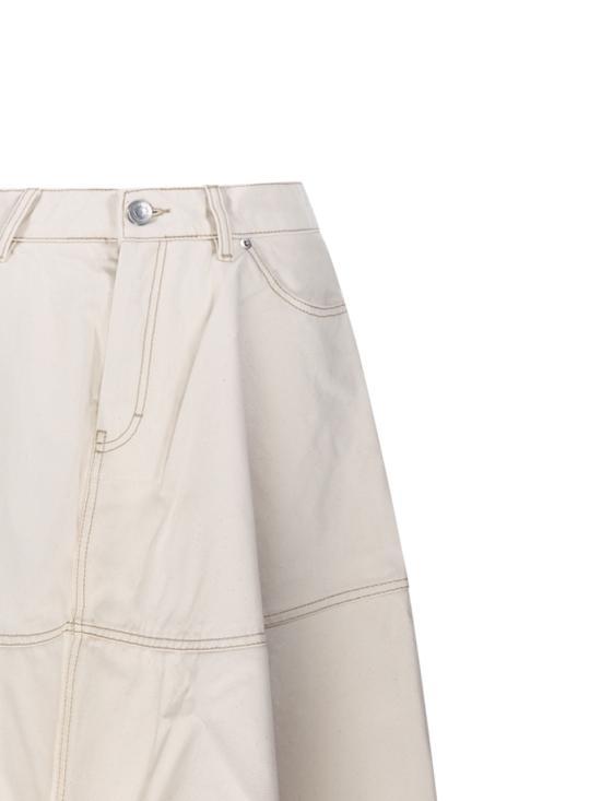 AMI Wool-Blend Midi Skirt FSK436 DE0106 150 OFF WHITE DOM