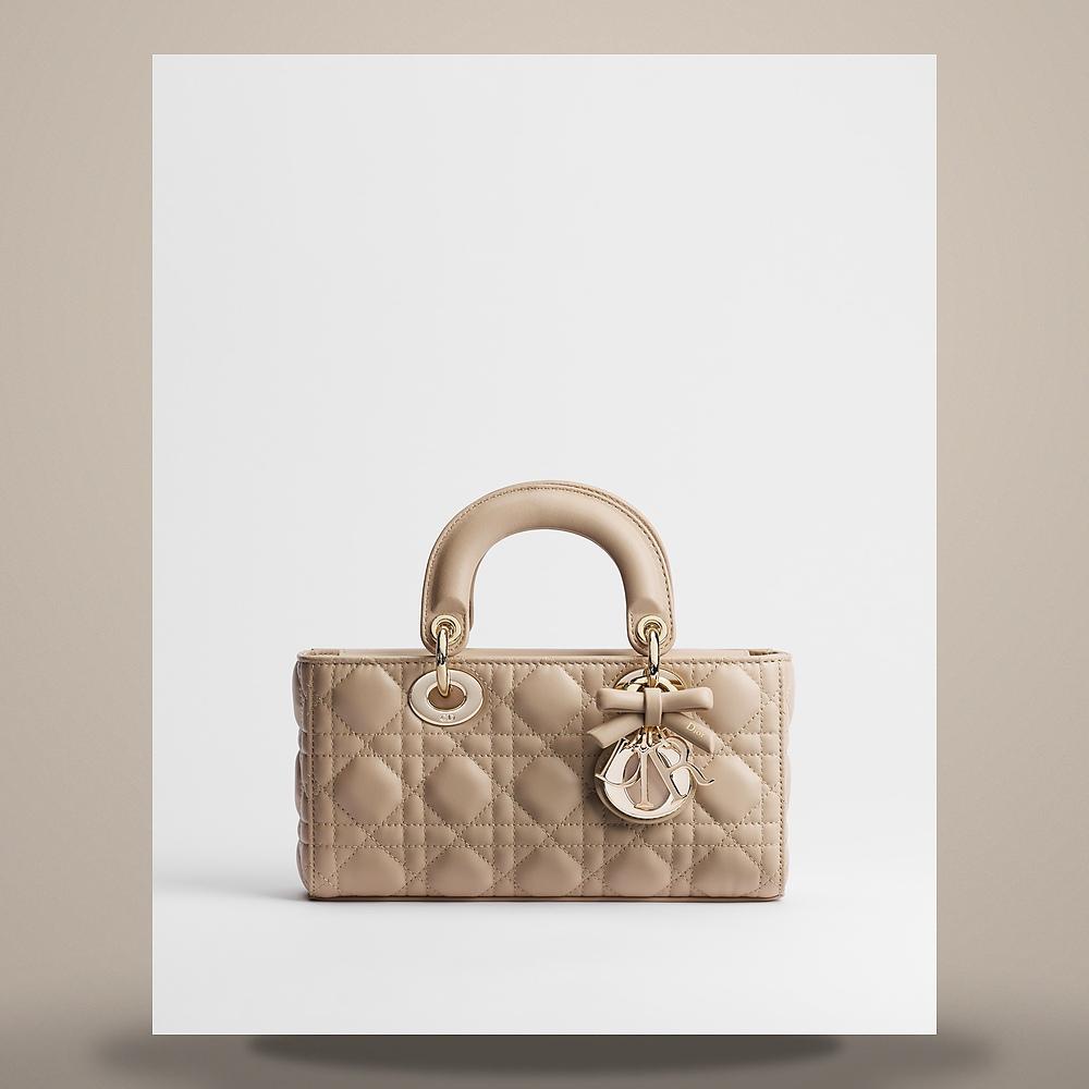 DIOR Lady D-Joy Small Crossbody Bag Powder Beige Cannage Lambskin M0613OUQA M51U