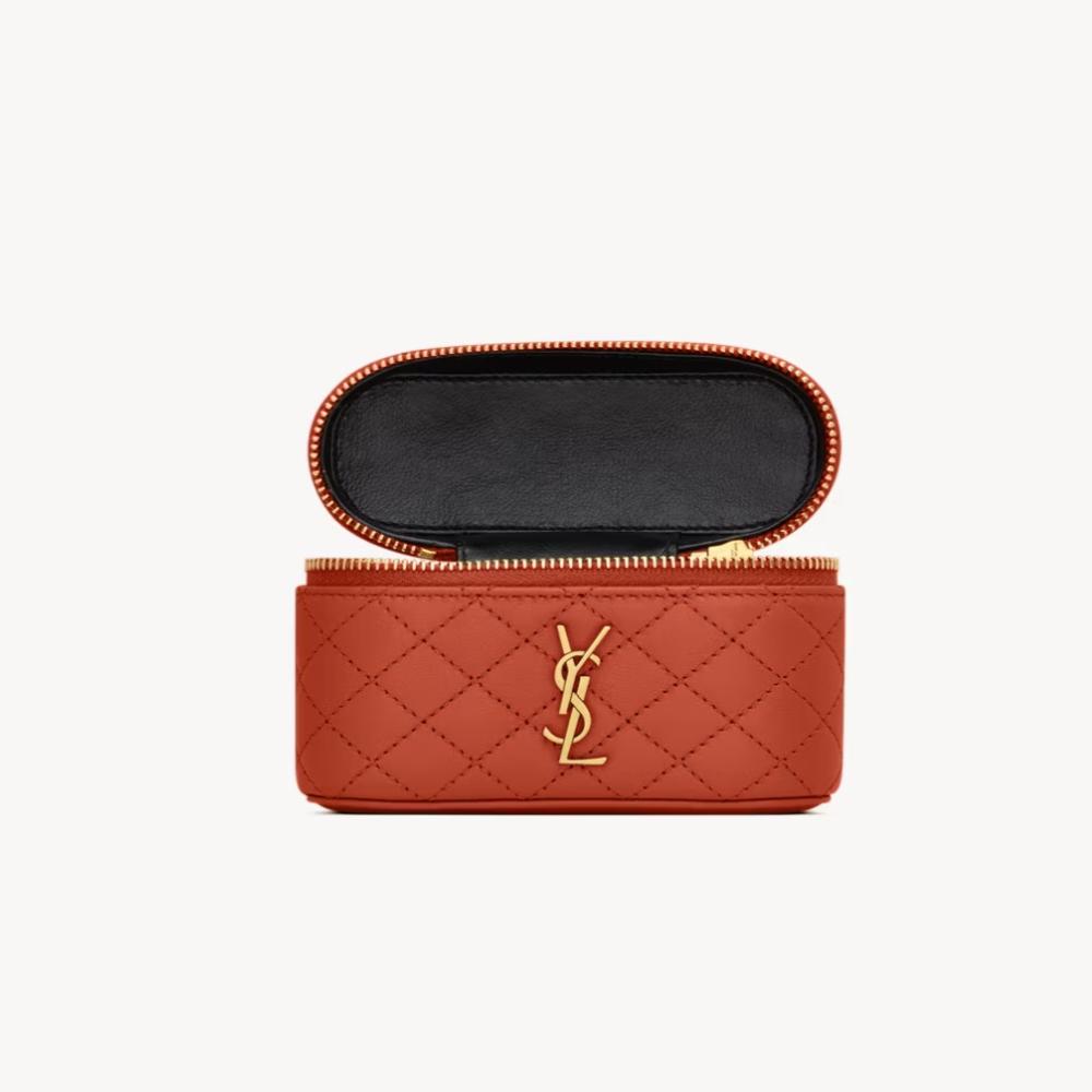 Saint Laurent Gaby Micro Vanity Bag Dark Mandarin Shoulder Bag
