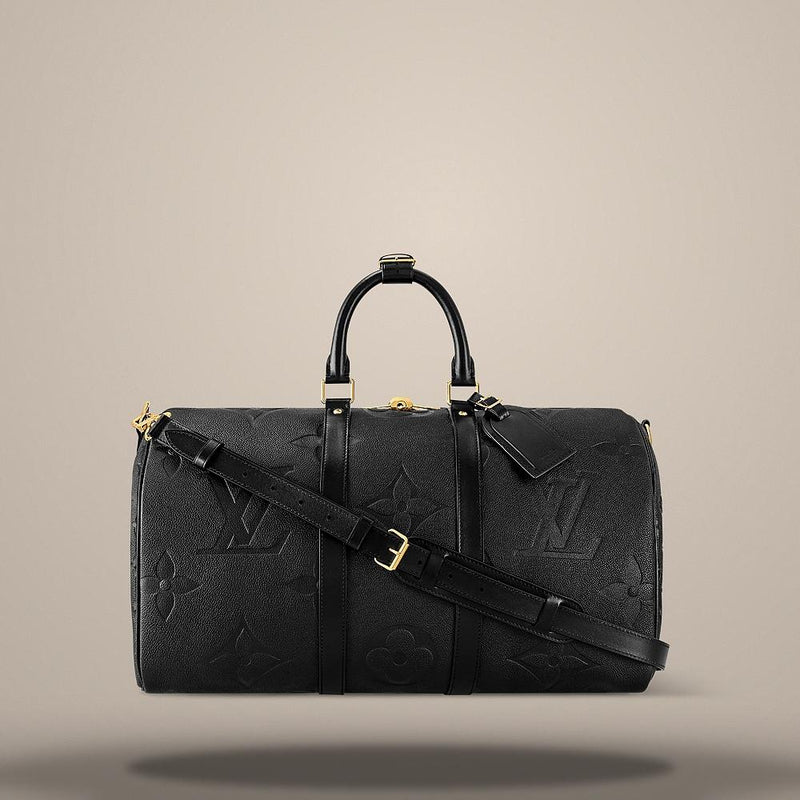 Louis Vuitton Black Epi Leather Damier Graphite Keepall Bandoulière 45 Crossbody