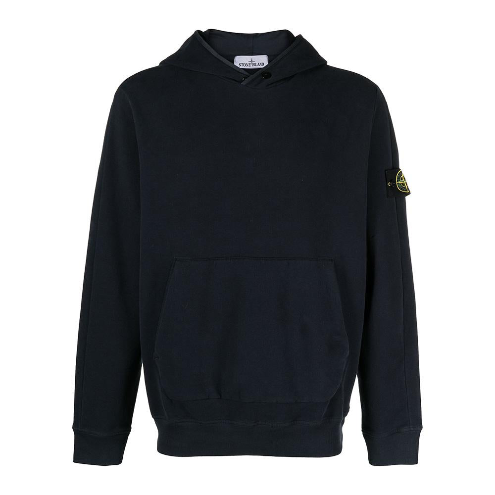 STONE ISLAND Navy Woven Patch Logo Pullover Hoodie