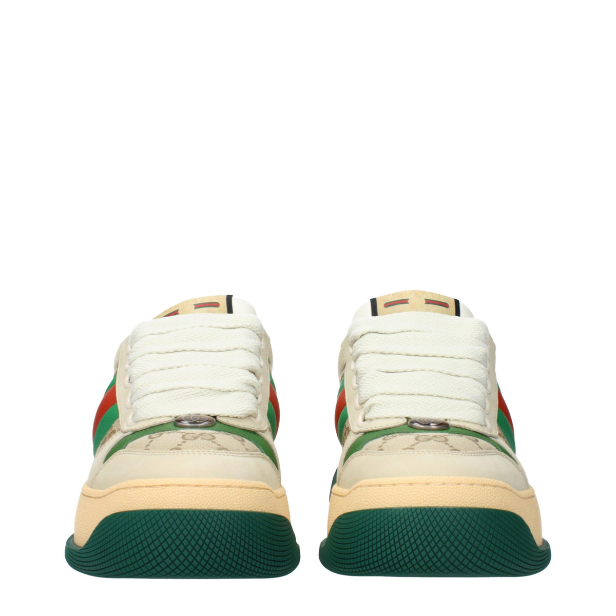 GUCCI White Leather Low-Top Sneakers