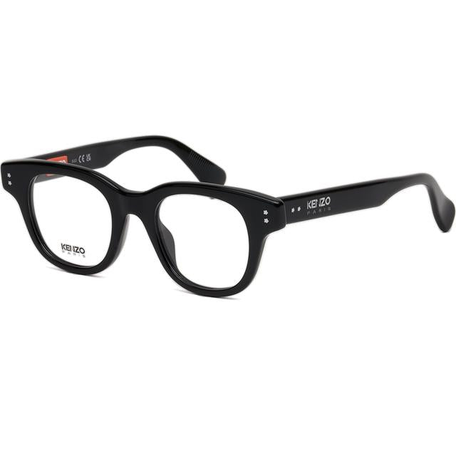 KENZO Black Thick Rectangle Acetate Eyeglass Frames Unisex KZ50176I 001