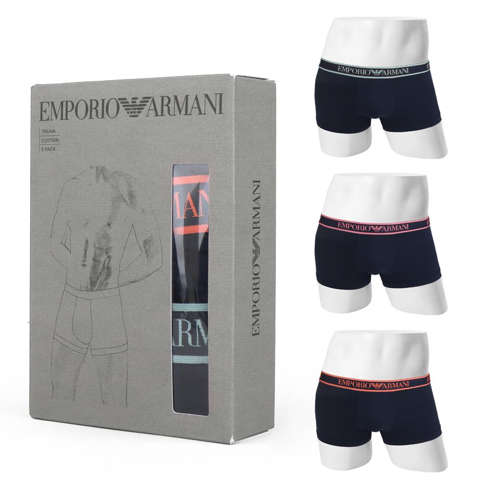 Emporio Armani Men’s Trunks 3-Pack Logo Waistband Underwear Set