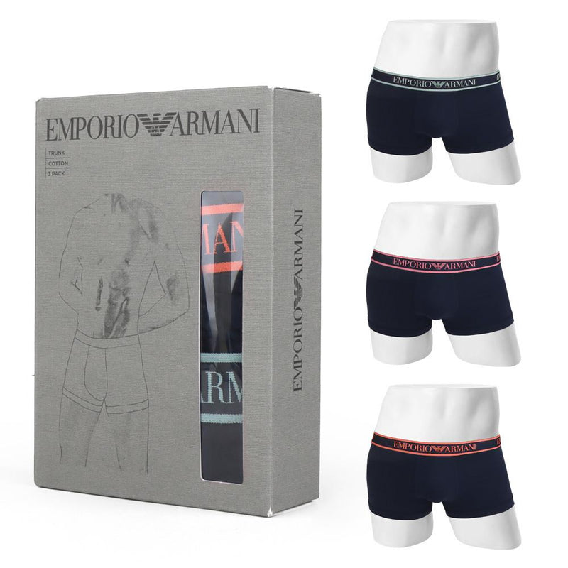 Emporio Armani Men’s Trunks 3-Pack Logo Waistband Underwear Set