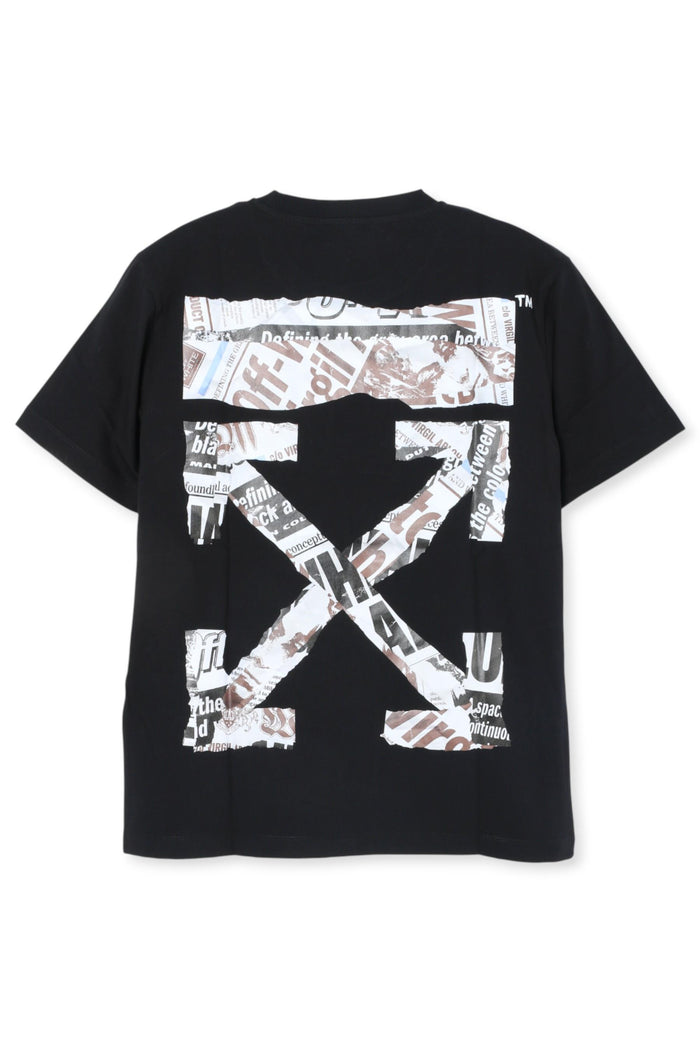 OFF WHITE Newspaper Arrow Slim Short Sleeve T-Shirt Black