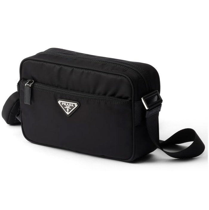 PRADA Re-Nylon Unisex Messenger Bag Black Crossbody