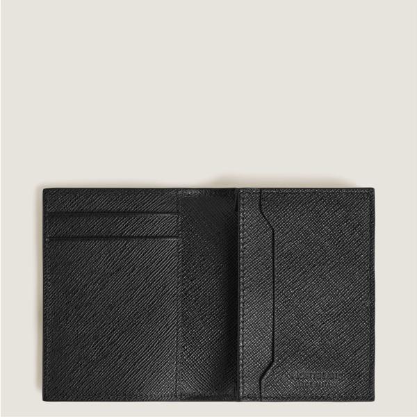 Montblanc Sartorial Business Card Holder Tweed Blue Leather Wallet