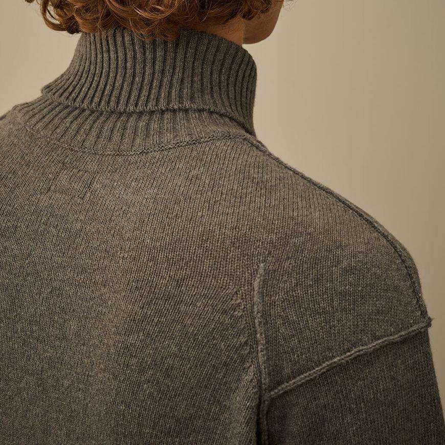 CP Company Men’s GRS Lambswool Turtleneck Sweater Gray