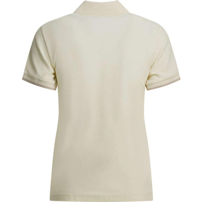 Moncler Ivory Logo Patch Women’s Polo T-Shirt