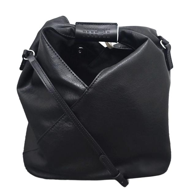 MM6 Japanese Classic Crossbody Bag Black Leather