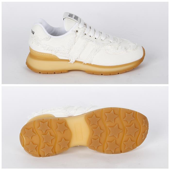 Miu Miu Cotton Denim Low-Top Sneakers 5E279E CSL F0304
