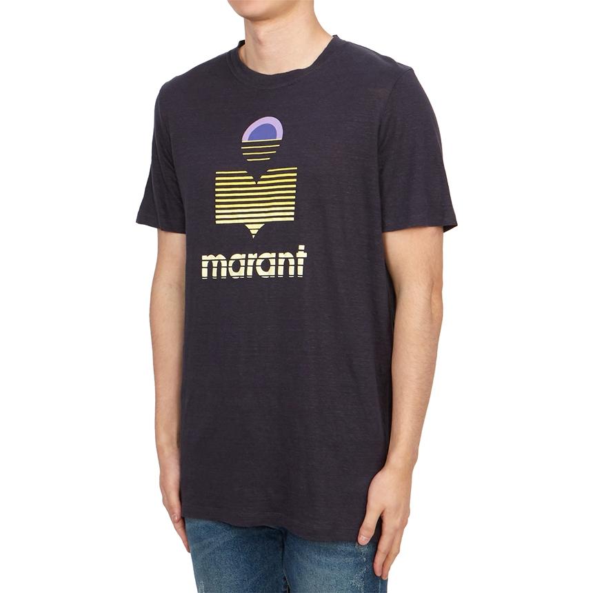 Isabel Marant Karman Men’s Short Sleeve T-Shirt Navy Cotton