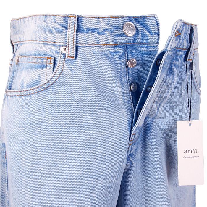 AMI Classic Fit Vintage Blue Jeans HTR001 DE0027 448